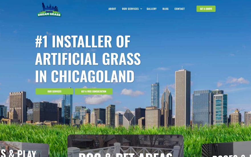 Chicago Dream Grass website by True Mtn