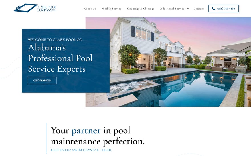 Clark Pool Company website by True Mtn