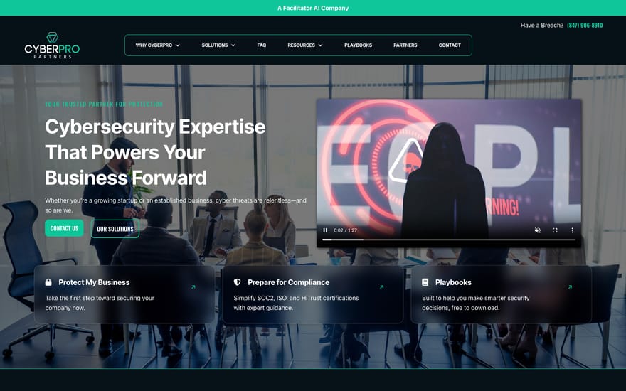 CyberPro Partners website by True Mtn