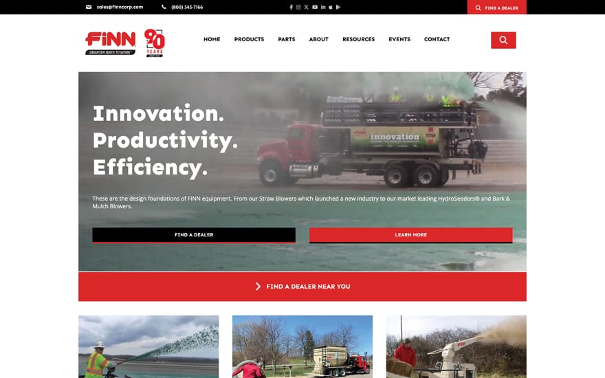 Finn Corporation website by True Mtn