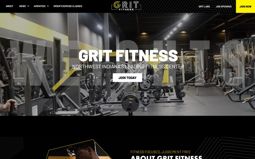 Grit Fitness website by True Mtn