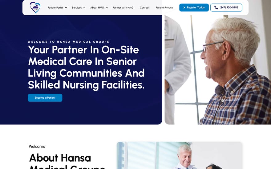 Hansa Medical Groupe website by True Mtn