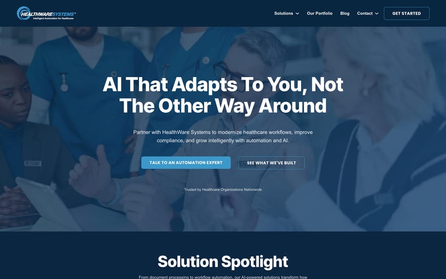 HealthWare Systems website by True Mtn