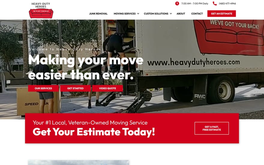 Heavy-Duty Heroes website by True Mtn