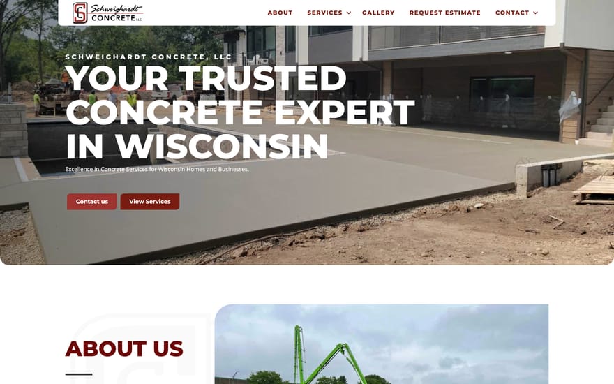 Schweighardt Concrete website by True Mtn