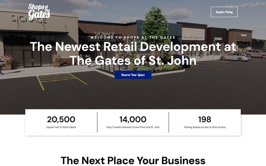 Shops at The Gates website by True Mtn