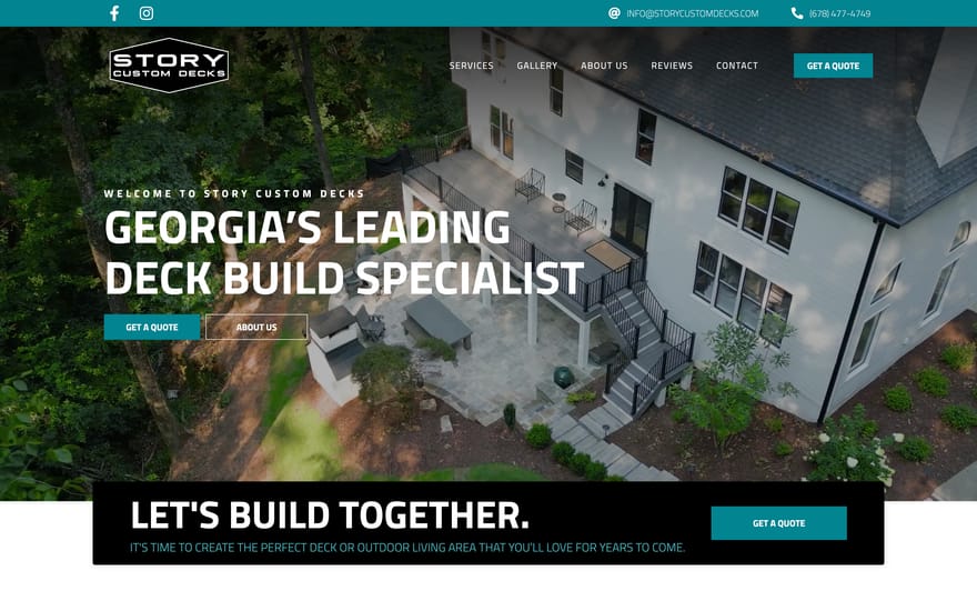 Story Custom Decks website by True Mtn