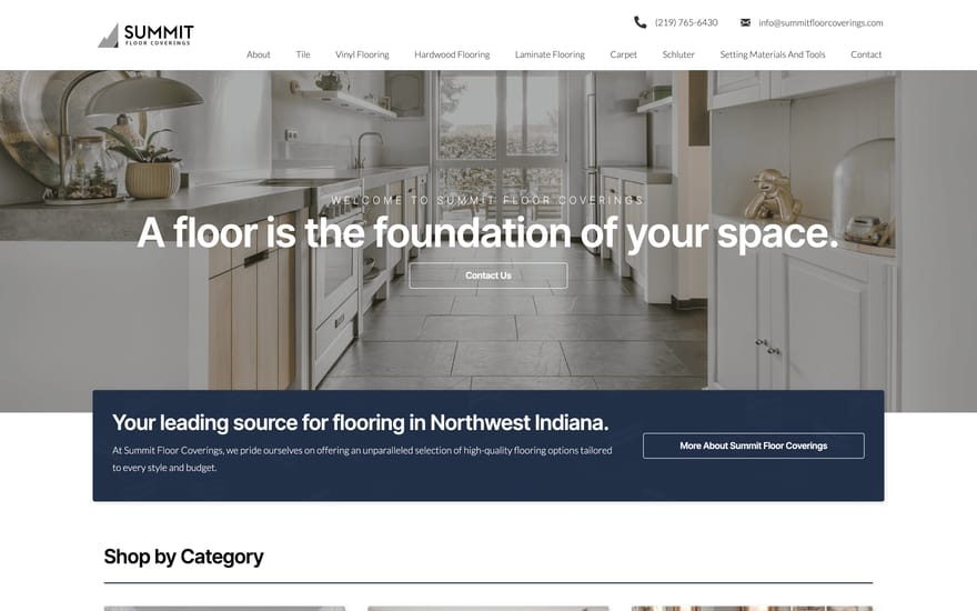 Summit Floor Coverings website by True Mtn