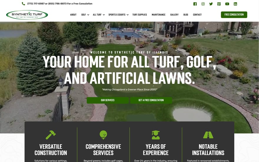 Synthetic Turf of Illinois website by True Mtn