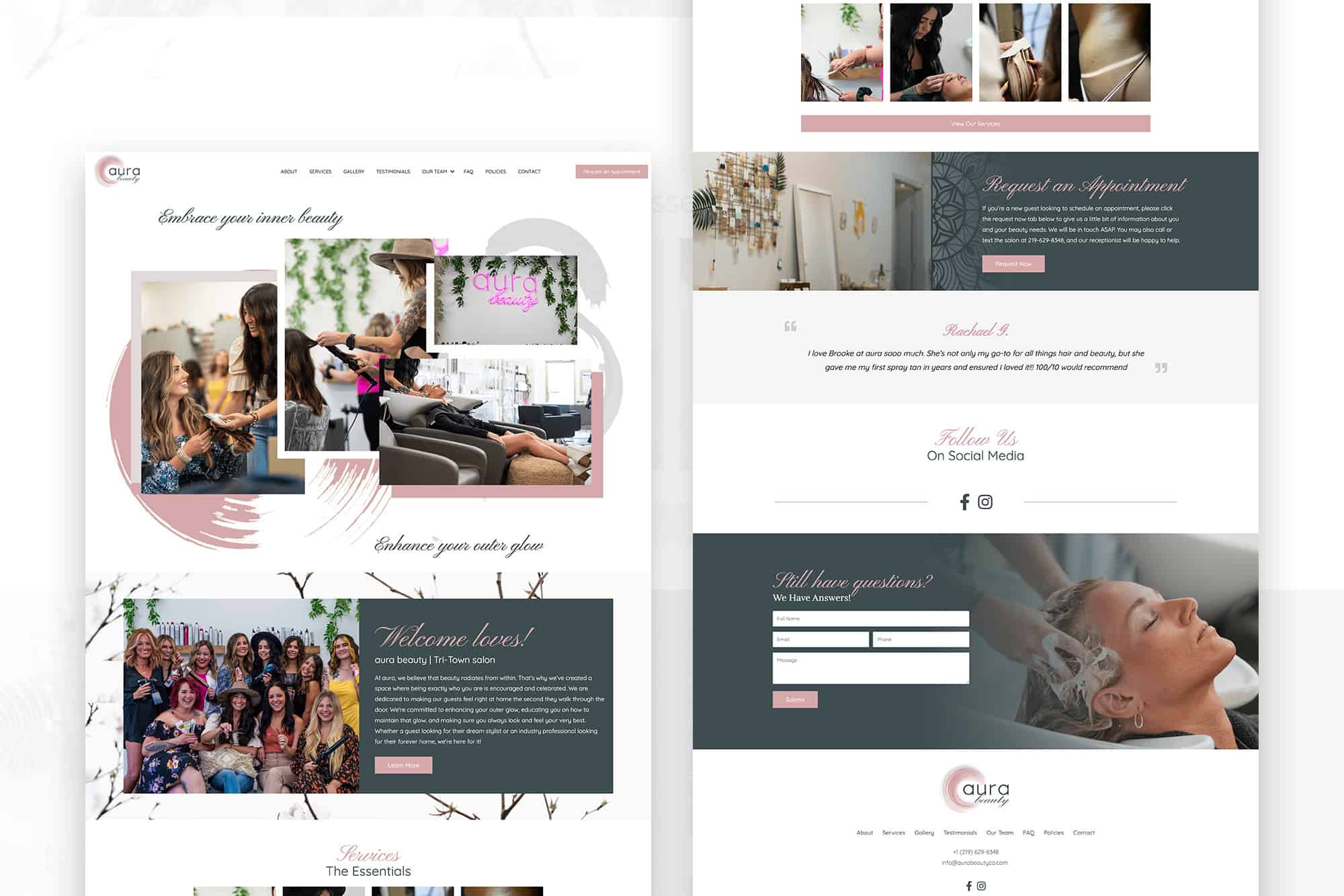 Aura Beauty | Web Development and Content Creation for Salon in Schererville, IN 1