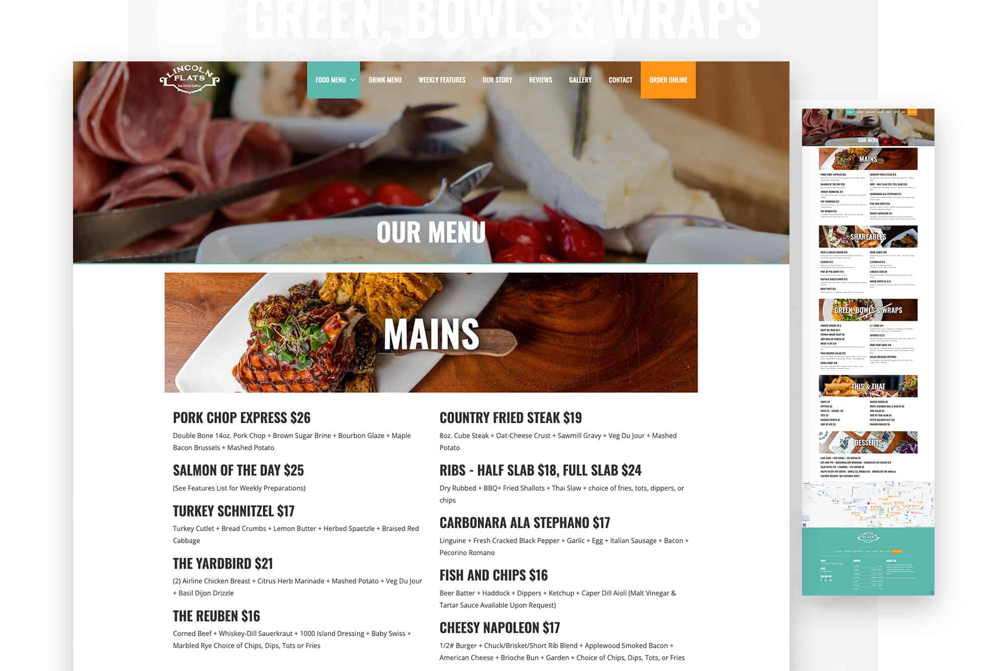Lincoln Flats | Web Development and Content Creation for Bar & Restaurant in Valparaiso, IN 2