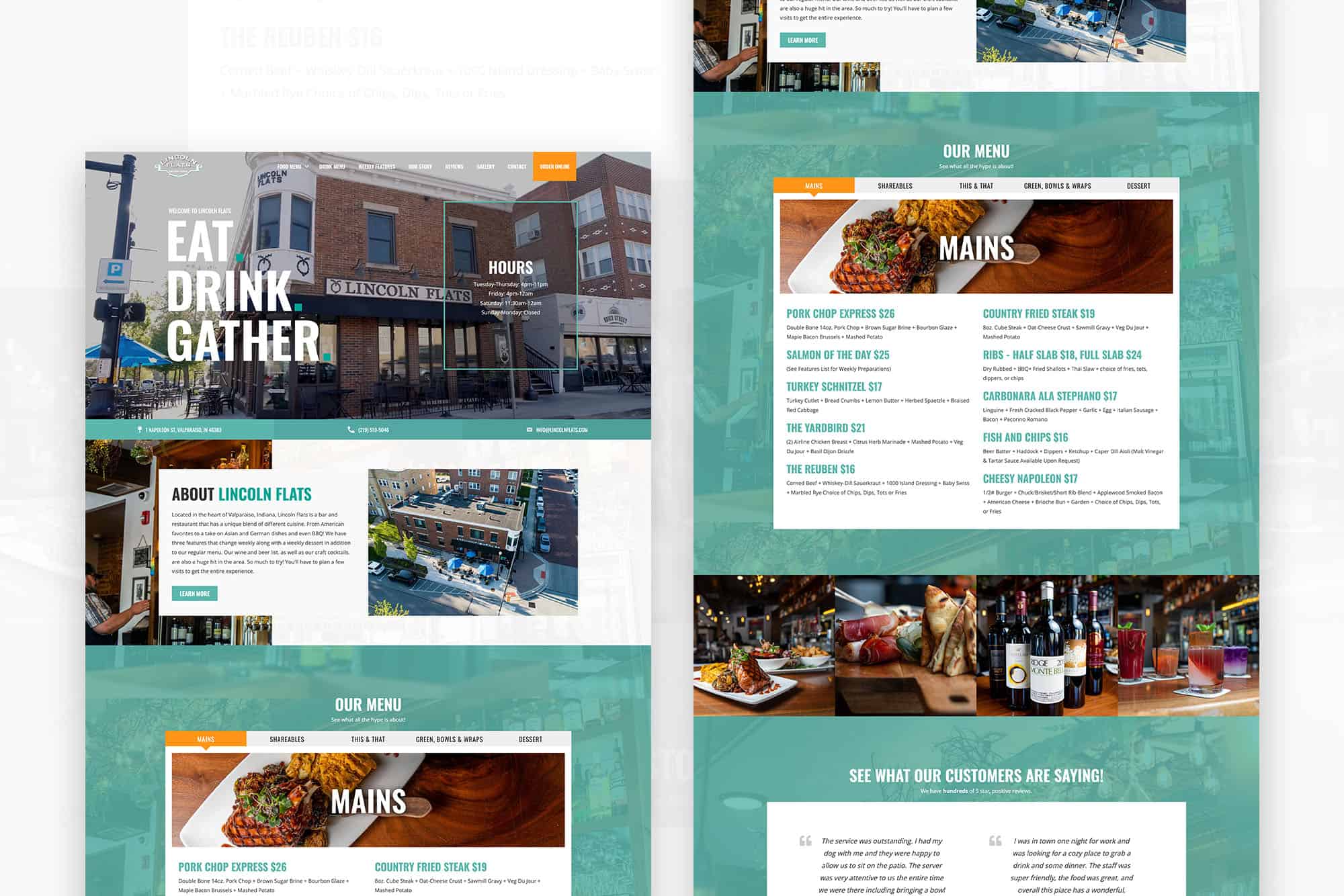 Lincoln Flats | Web Development and Content Creation for Bar & Restaurant in Valparaiso, IN 1