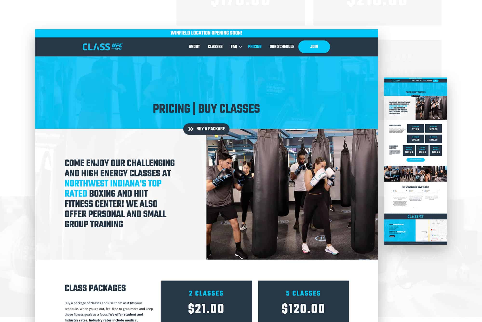 CLASS UFC Gym Munster | Web Development for Fitness Studio in Munster, IN 3