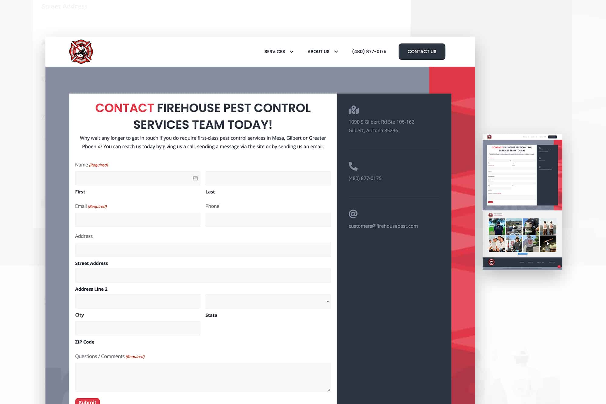 Firehouse Pest Control | Web Design for Pest Control Service in Phoenix, AZ 2