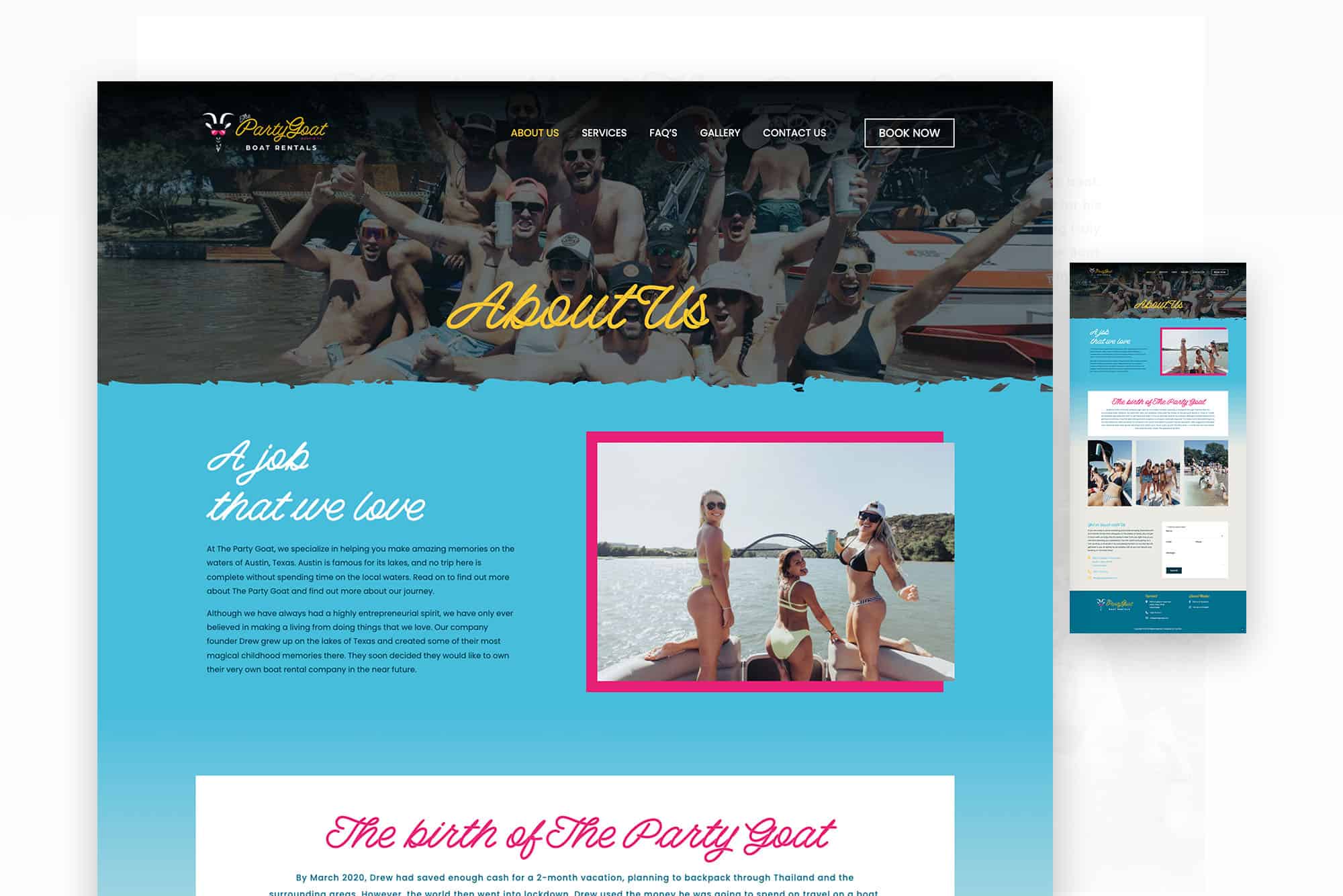 The Party Goat | Web Design for Boat Rental Service in Austin, TX 3