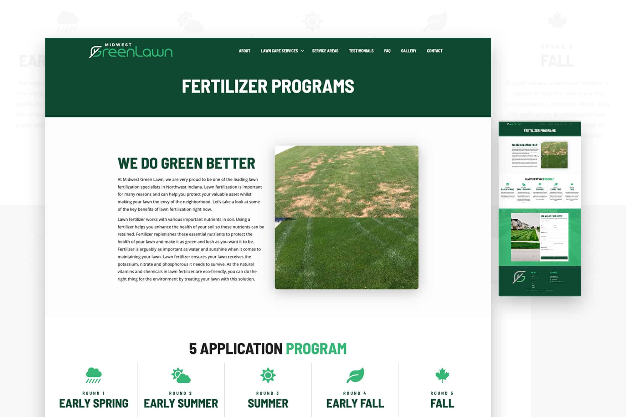Midwest Green Lawn | Web Design for Lawn Care Service in St. John, IN 2