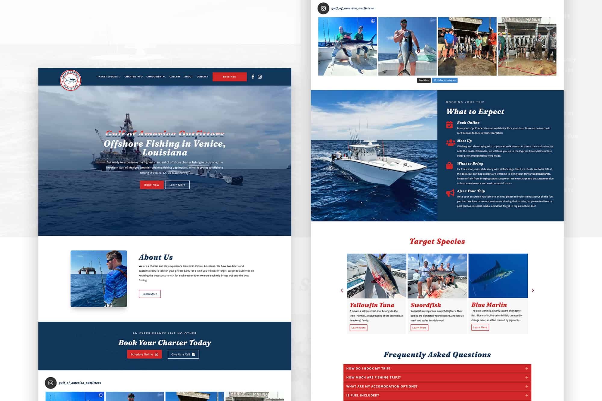 Gulf of America Outfitters | Web Design for Boat Charter Company in Venice, LA 1