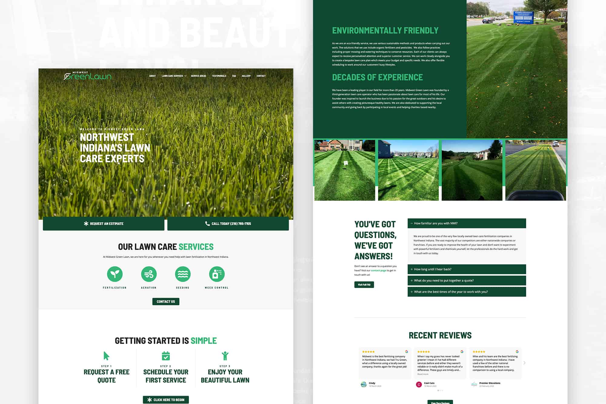 Midwest Green Lawn | Web Design for Lawn Care Service in St. John, IN 1