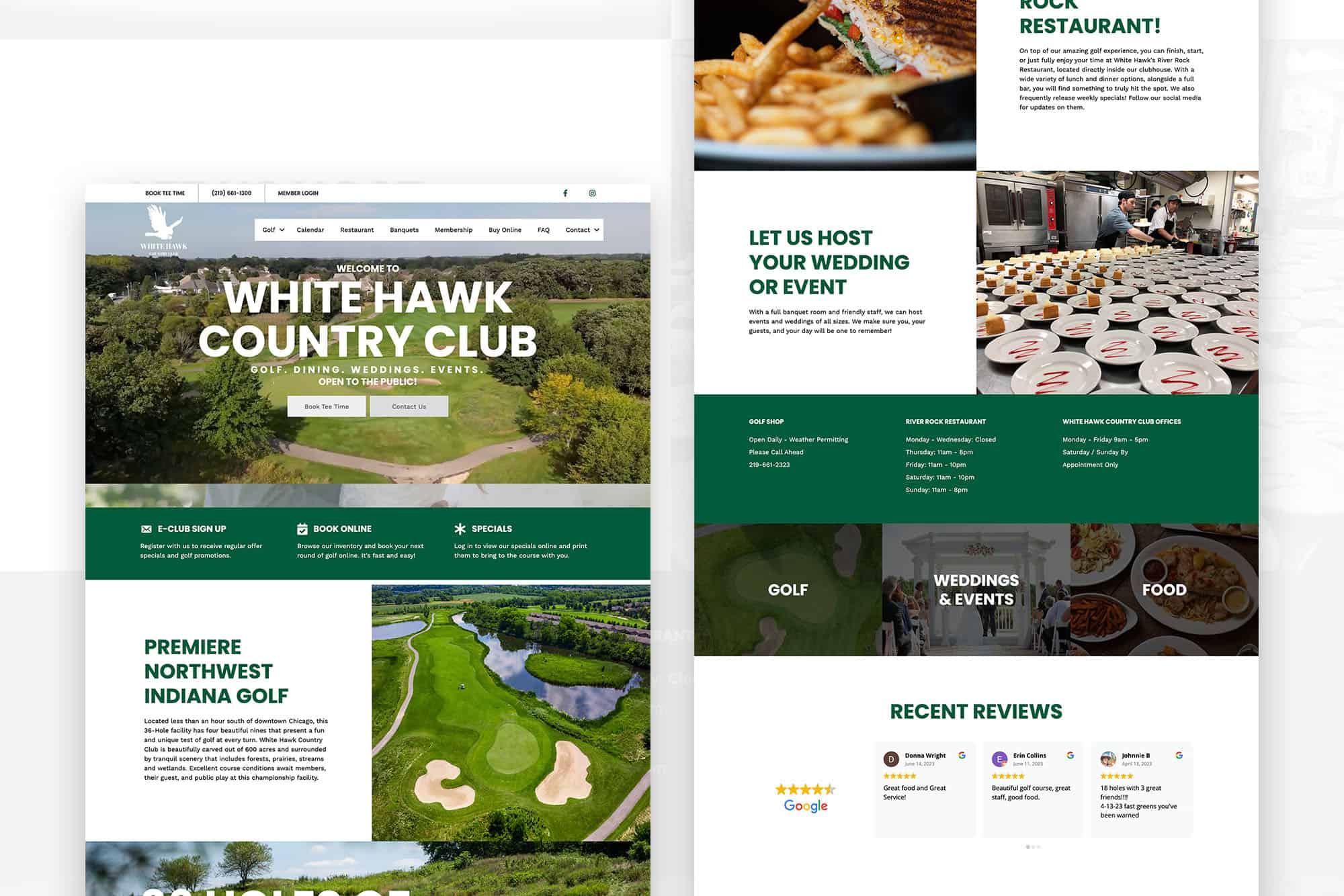 White Hawk Country Club | Web Design for Golf Course in Crown Point, IN 1