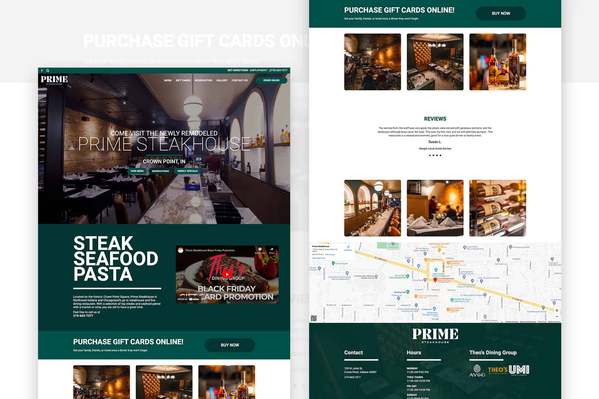 Prime Steakhouse | Web Design for Restaurant in Crown Point, Indiana 1