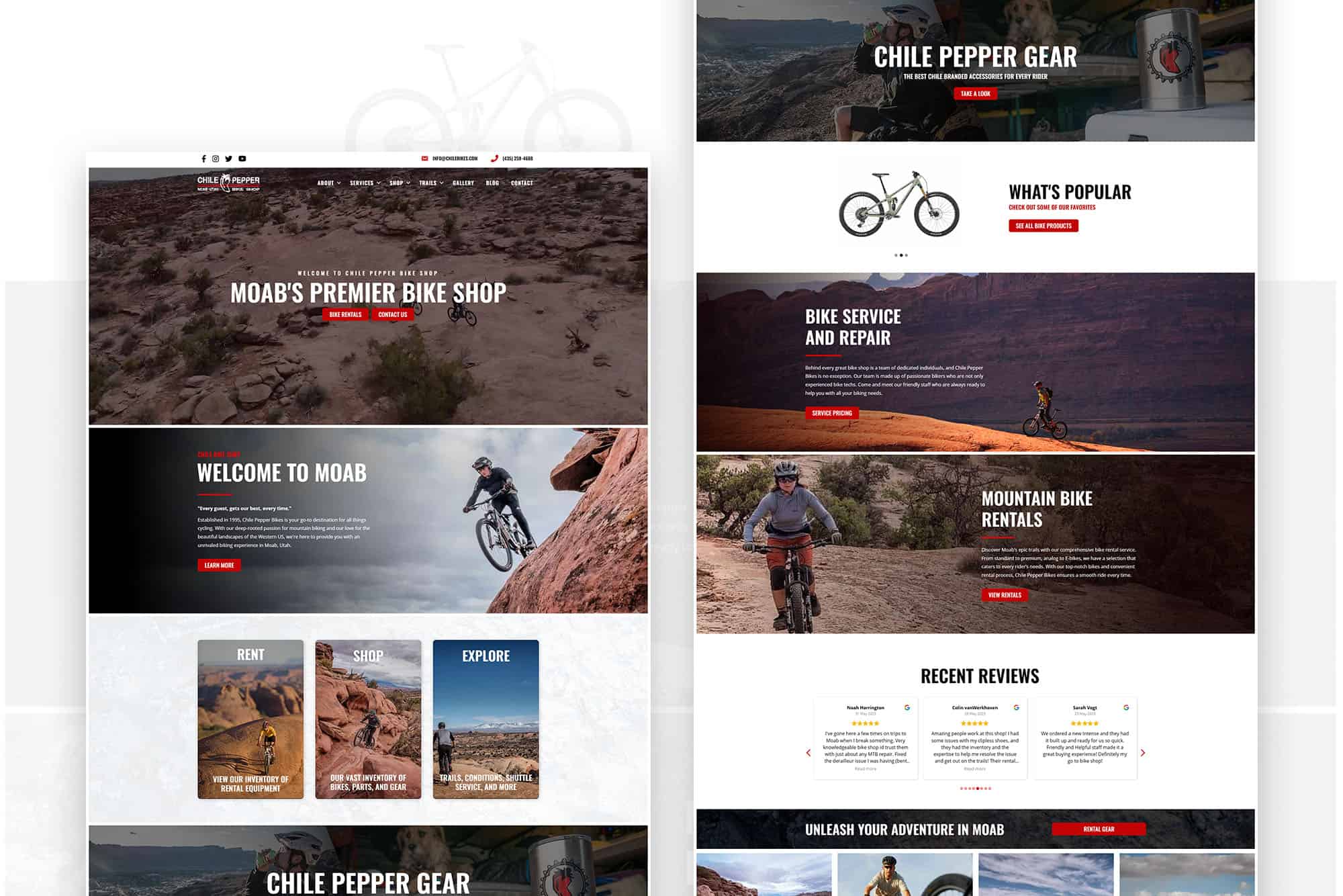 Chile Pepper Bike Shop | Web Design for Bike Shop in Moab, Utah 1