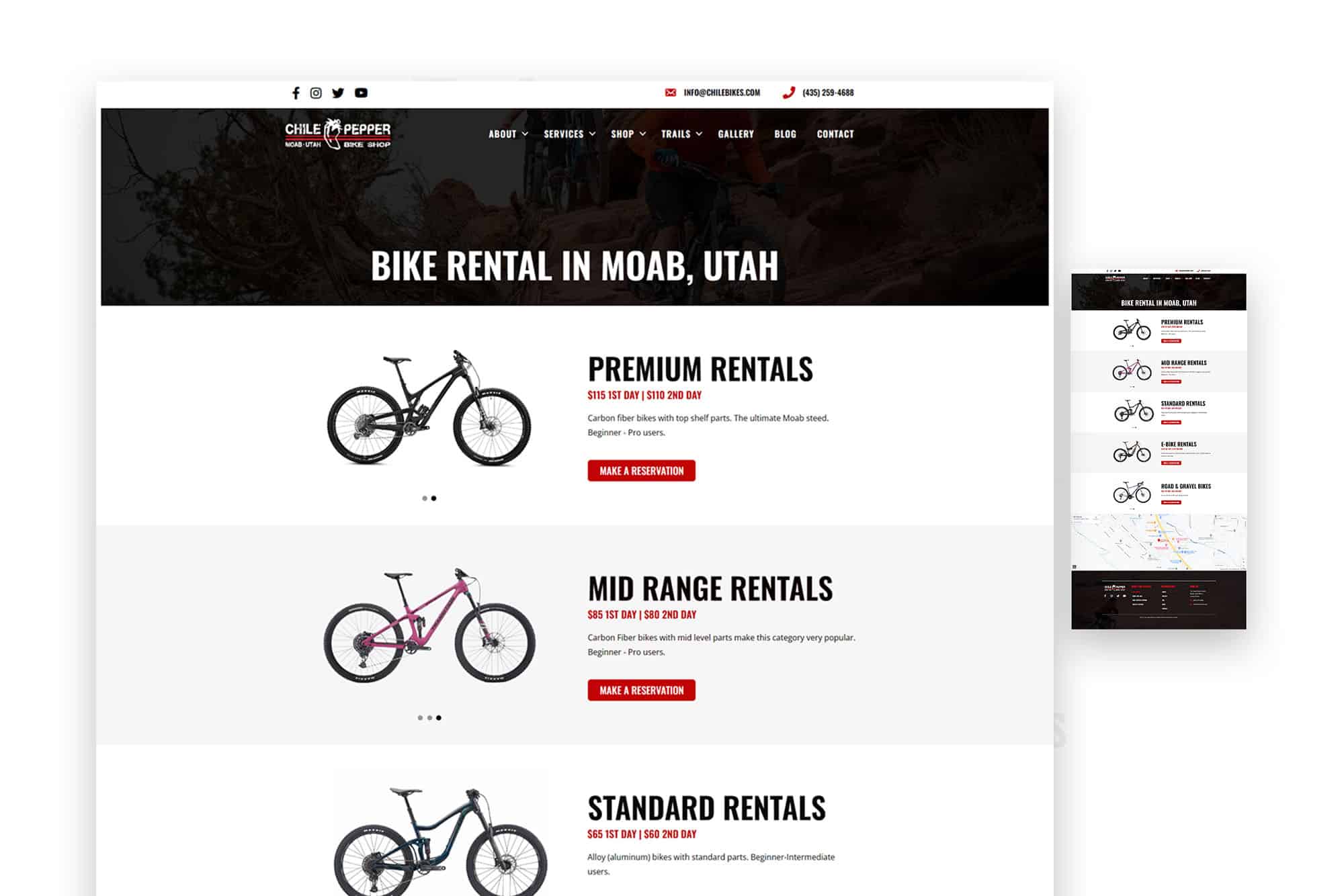 Chile Pepper Bike Shop | Web Design for Bike Shop in Moab, Utah 2