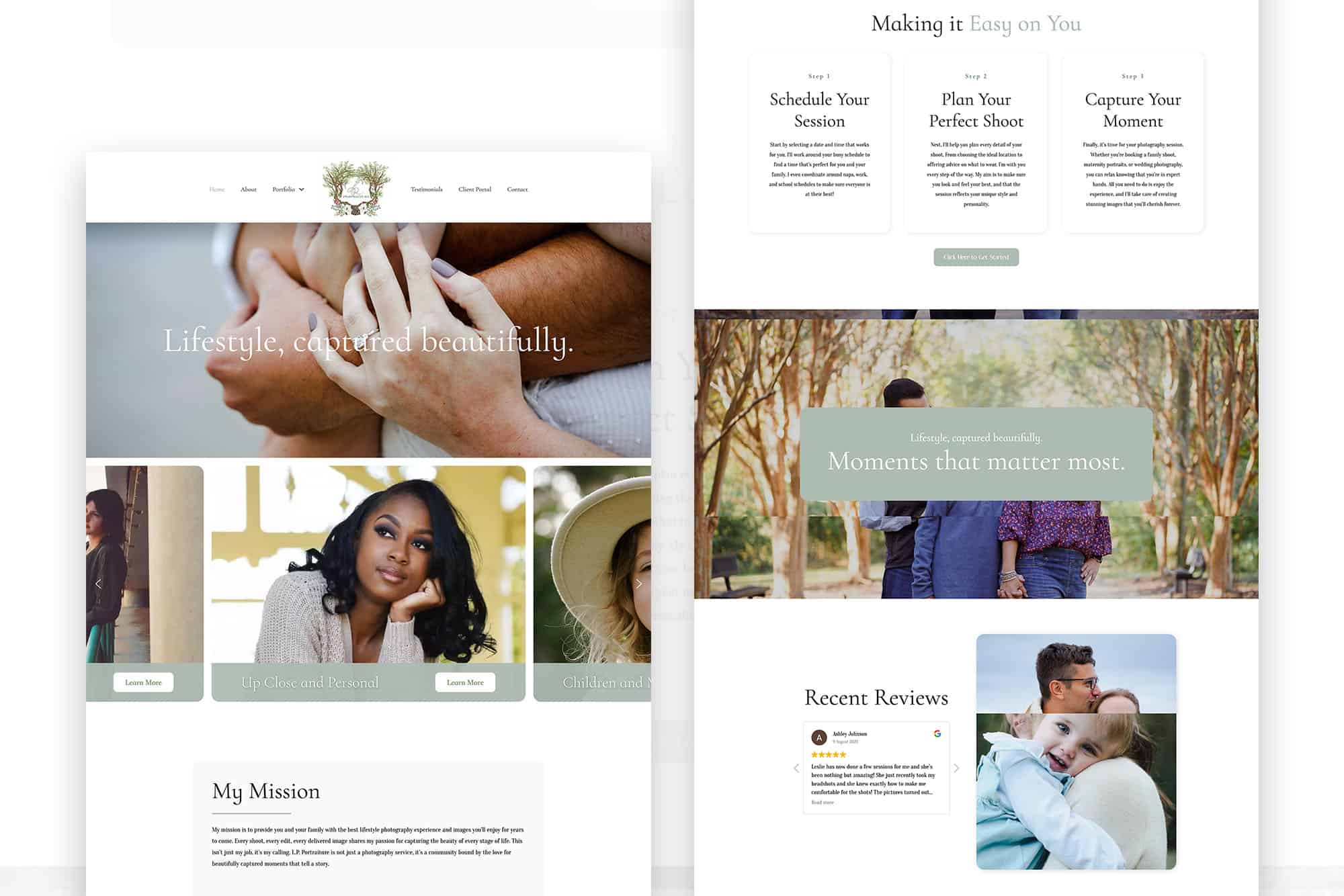 A website design for a couple's wedding.