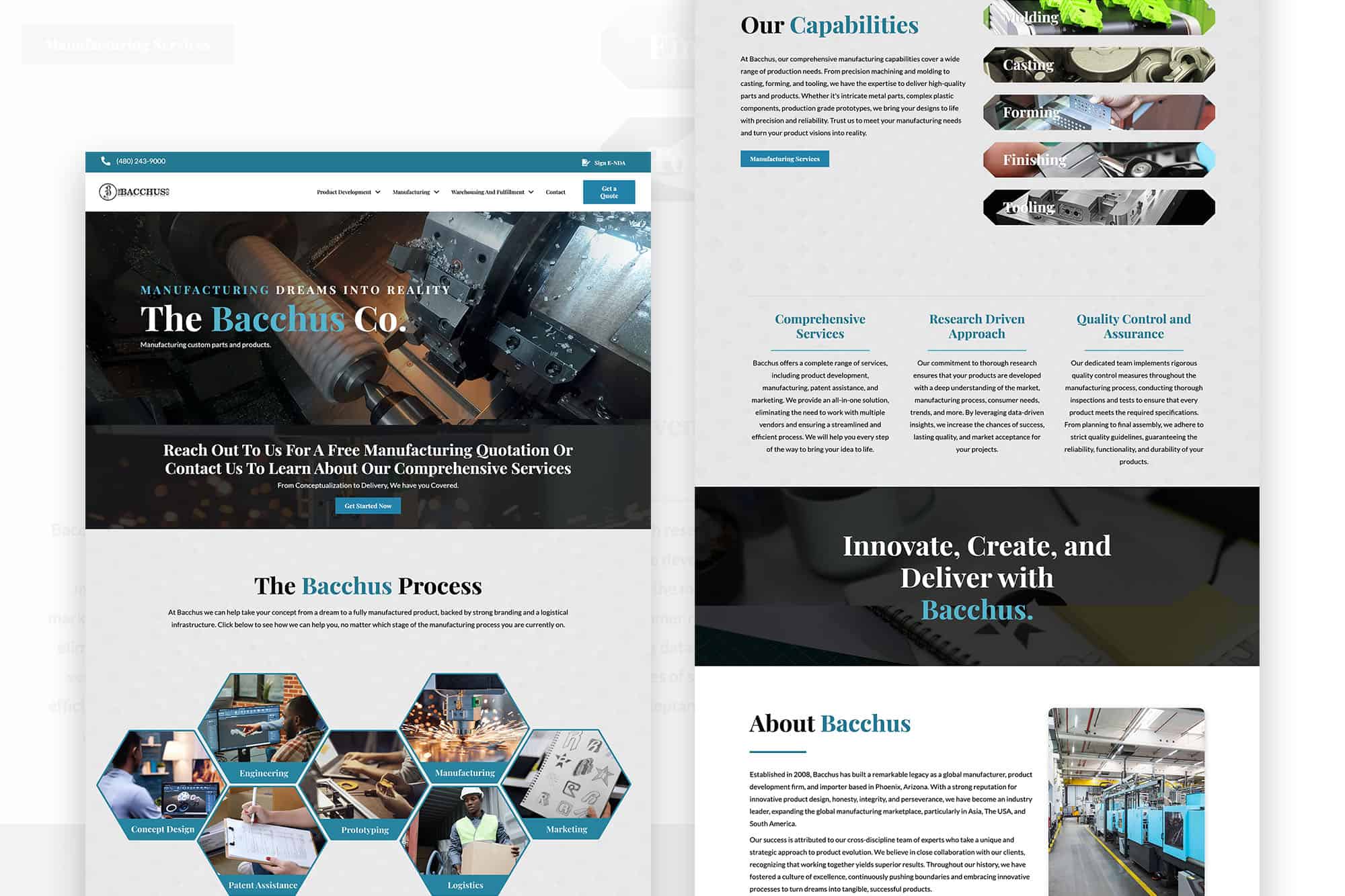 Bacchus CO | Website Design for Manufacturing Company in Phoenix, Arizona 1