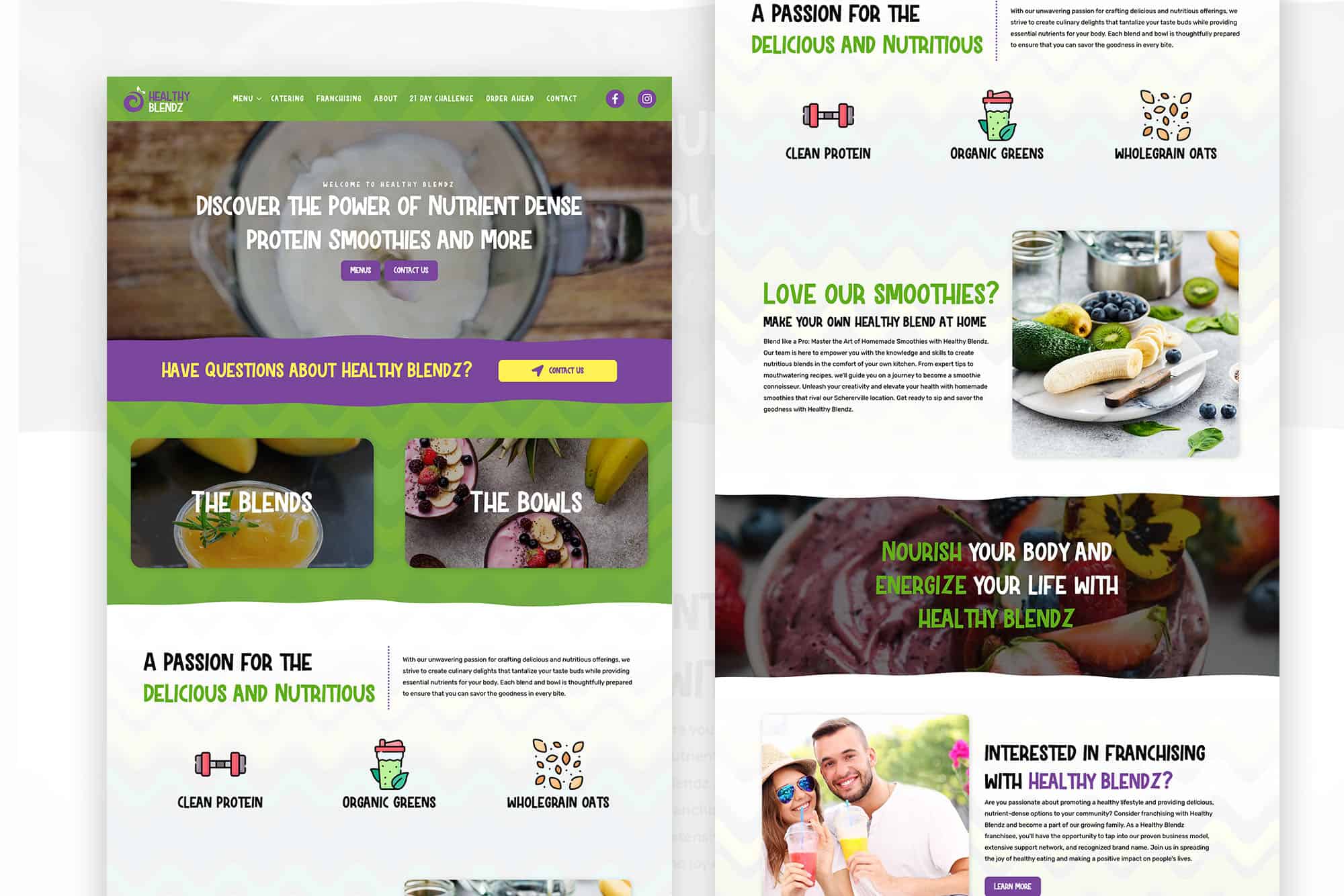 Healthy Blendz | Website Design for Nutrition Shop in Schererville, Indiana 1