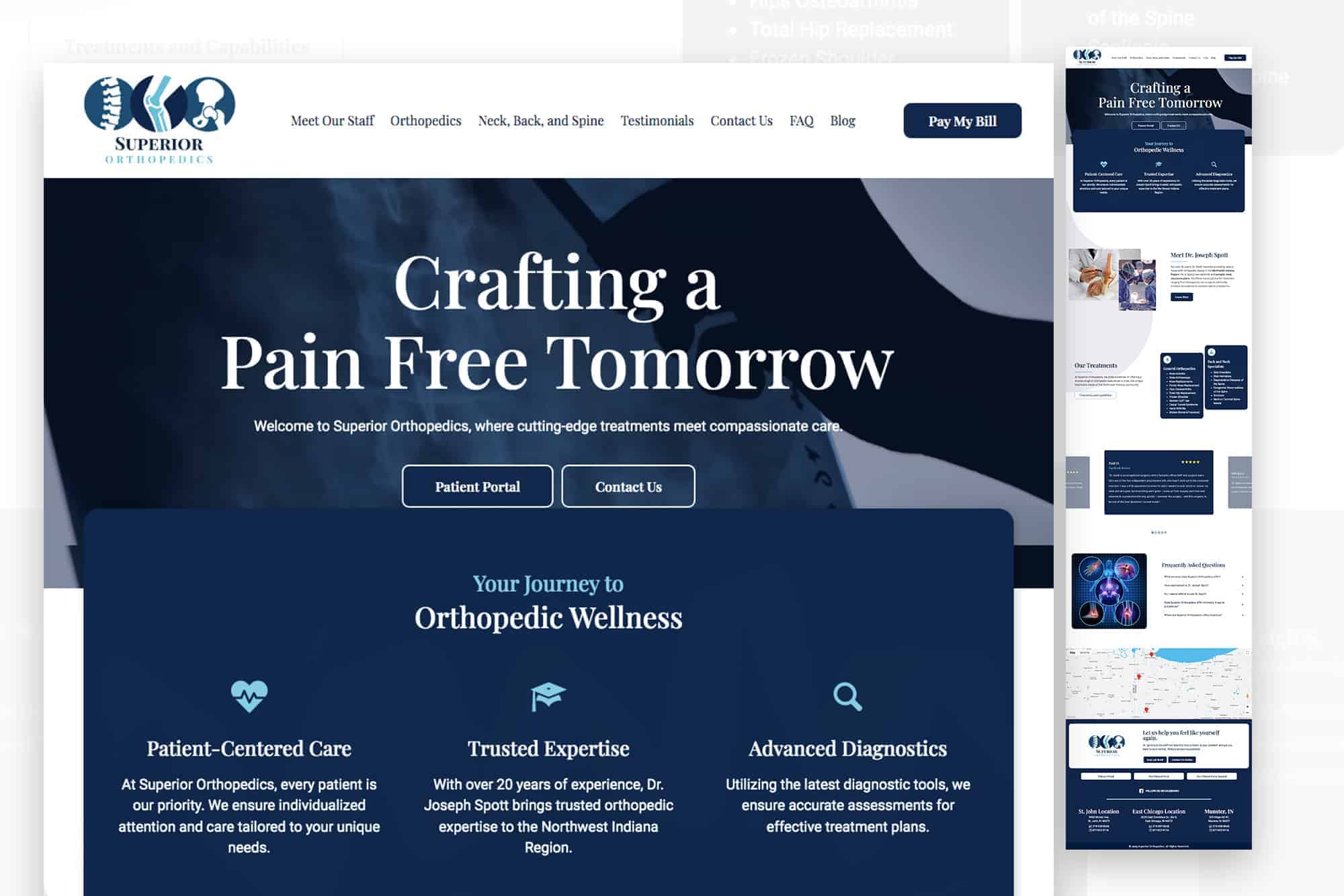 Superior Orthopedics | Website Design for an Orthopedic Clinic in St. John, Indiana 1